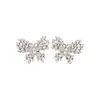 Brincos de Pérola Borboleta com Zircônia Estilo Minimalista Agulha de Prata, Exquisitos e Modernos, Brincos Únicos e Elegantes com um Toque de Luxo Leve e de Alta Qualidade