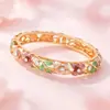 Novo Bracelete Esmaltado Flor de Videira Oca de Nicho com Desenhos Florais e de Folhas Multicores, Incrustado com Diamantes, Estilo Chinês, com Mola, Atacado de Fábrica