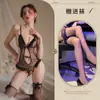 Qiaozi Lencería Sexy, Ligas Sexys, Body de Encaje Tentación, Pijama Apasionado Caliente para Mujer con Abertura Libre en la Entrepierna 502