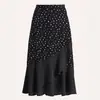 Comercio Exterior Transfronterizo Ropa para Mujer: Elegante Falda de Lunares, de Cintura Alta, Adelgazante, Empalme Irregular, Elegante Falda de Longitud Media, en Stock