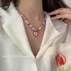 Colar de Pérola Amor Pequeno Design Alto Padrão Simples Elegante Corrente para Clavícula Laço Feminino Luxo Leve Exquisito Corrente de Pescoço Tendência