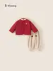 Conjunto de Ropa de Invierno para Niñas Lindo Algodón Felpa Pantalones Deportivos Conjunto de Dos Piezas para Niños Ropa para Niños