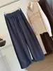 Pantalones de Chándal Casuales Relajados Estilo Coreano para Mujer Otoño Nuevo Diseño con Parches de Encaje Cintura Alta Versátiles Pierna Ancha