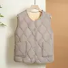 Chaleco ligero con forro de polar para mujer, nuevo estilo otoño/invierno, corte entallado, cálido y ajustado, perfecto como capa interior o chaleco independiente