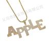 Amazon Hip-Hop Zirconio Colgante Empalmado de Letras Cobre con Incrustaciones de Piedras Números y Letras Estilo Celebridad de Internet Collar Fabricante de Joyería Ventas Directas