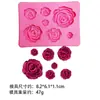 Flor de Margarita Rosa Hojas Flor de Cerezo Fondant Hecho a Mano DIY Decorativo Molde para Pastel de Repostería Molde de Silicona
