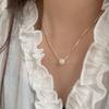 Collar S925 de Plata Pura Chiheng Geométrico Simple con Perla para Mujer, Estilo Coreano, Cadena Exquisita y Versátil para la Clavícula, Nuevo Modelo 2026