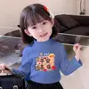 Y2020# camiseta de manga larga de terciopelo estilo extranjero para niñas otoño e invierno nueva roja para bebé servicio de Año Nuevo camiseta base