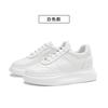 Sapatos Brancos de Couro Genuíno Femininos 2025 Primavera e Outono Novos Sapatos Casuais com Sola Grossa para Aumentar a Altura para Estudantes Sapatos Joker Ins para Mulheres