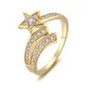 Anillo de Diamante Abierto de Estrella de Cinco Puntas Estilo Coreano Joyería Sencilla Anillo de Diamante Creativo para Mujer Anillo de Circonita