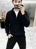 Suéter tejido a mano estilo vintage, con media cremallera, de la nueva colección otoño/invierno, engrosado para abrigar, perfecto como capa interior para pareja o como top de punto casual.