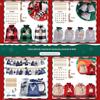 Novo conjunto de sacolas para presente de Natal, bolsa com alça de cordão, calendário do advento, contagem regressiva, bolsa xadrez de algodão para natal