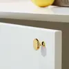 Manija de Latón de Lujo Ligero para Puerta de Gabinete Dorada Estilo Americano Manija de Puerta de Armario Moderna Simple Manija de Cajón de Gabinete Nórdico