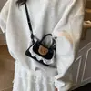Mini Bolso de Mano de Encaje con Oso de Dibujos Animados para Niñas Estilo Coreano Lindo y Versátil Bolso Cruzado Pequeño Cuadrado para Mujer
