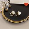 Brincos lindos de camada dupla estilo francês, elegantes e simples, com torção oca, em formato de coração de pêssego, clipe de orelha sem orelhas furadas