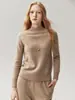 Nuevo Suéter de Cachemira de Cuello Alto para Mujer Otoño/Invierno 2026 Holgado de Hombros Caídos Tejido Grueso Capa Base