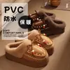 Pantuflas de Algodón para Mujer Suela Gruesa Cálidas para Otoño e Invierno Con Terciopelo Espesado Antideslizantes Para Casa Interior Exterior