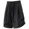 Shorts de Linho Masculino 2026 Verão Novo Estilo Solto Comprimento Médio Respirável Versátil Casual Fino Shorts de Liocel