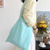 Estilo francês Fresh Mint Blue Canvas Bag Summer Milk Hoo Thin Cotton Shoulder Bag All-match Travel Photo