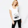 Estilo Nuevo Europeo y Americano Ropa de Maternidad Tallas Grandes Camiseta de Maternidad de Manga Corta para Mujer Top Casual de Cuello Redondo