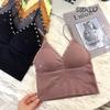 Camisola Sexy Brillante con Cuentas Transfronteriza Adornos de Diamantes a la Moda Hermosa Ropa Interior de Espalda Banda Interna Almohadilla para el Pecho Top de Uso Externo para Mujeres