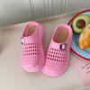Chinelos de Sola Grossa para Mulheres, Versáteis para Primavera e Verão ao Ar Livre, Fechados com Tecido Vazado na Ponta, Meio Chinelos de Praia, Sapatos Slip-On Antiderrapantes Adequados para Uso Externo