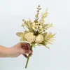 Buquê de Flores Artificiais Rosa Kit de Materiais DIY Caixa de Flores com Flores Rosa Névoa de Outono Flores Amarradas à Mão Flores para Decoração de Salão de Casamento