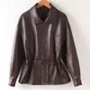 Jaqueta de Couro de Pele de Ovelha Haining para Mulheres 2026 Outono Slim Fit Casaco para o Dia a Dia Nova Moda Primavera e Outono Tamanho Plus