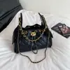Novo produto de luxo: bolsa tote de corrente com padrão de losangos para mulheres, nova bolsa de ombro elegante e atraente em estilo inspirado na Chanel