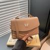 Bolsas para Mulheres 2024 Nova Moda Outono Cor Sólida Versátil Bolsa de Mão Bolsa de Ombro Transversal Pequena Bolsa Quadrada Luxo Leve Feminino