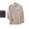25 Novidades Outono e Inverno Gola Alta Meia Cor Meio Zíper Lã Casual Versátil Solto Outer Cashmere Malha Base