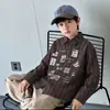 Jaqueta Camisa para Meninos Outono 2026 Novo Estilo para Crianças Maiores, Roupa de Outono, Top Versátil Casual de Primavera e Outono para Crianças