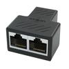 Adaptador RJ45 um para dois Divisor RJ45 1 fêmea para 2 fêmeas Divisor de três vias Faixa de cabeça blindada