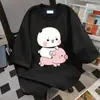 Camiseta de manga corta con estampado divertido de oso estilo americano de seda de leche para estudiantes hombres y mujeres, corte holgado, top casual de verano ins, moderno