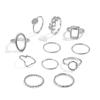 Anillo de viento frío transfronterizo Europa y Estados Unidos juego de cadena anillo geométrico liso hoja personalidad simple marea anillo comodín al por mayor