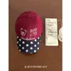 Boné de Baseball Bordado com Urso de Desenho Animado Fofo Estilo Coreano para Mulheres, Versátil para Todas as Estações, Top Macio, Patchwork de Bolinhas, Boné com Aba Reta que Faz o Rosto Parecer Menor