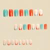 Parche de Manicura Navideño de Longitud Media Cuadrado Europeo Estrella Brillo Parche de Manicura de Moda Desmontable 24 Piezas