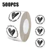 Pegatinas de sellado en forma de corazón para el Día de San Valentín transfronterizas, rollo empaquetado al por mayor, pegatinas adhesivas redondas para decoración de regalos y arte