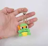 Pingente de Tartaruga Ninja Tricotado à Mão Desenho Animado Anime, Chaveiro de Animal Crochê em Lã, Pingente de Bolsa de Tartaruga Feito à Mão