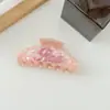 Presilha de Cabelo com Letra de Strass Estilo Europeu e Americano Garra de Cabelo de Acetato Presilha Grande Simples de Tubarão Acessório de Cabelo para Coque na Parte de Trás da Cabeça para Mulheres