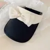 Visera de Seda de Hielo con Lazo para Mujer, Sombrero de Sol de Ala Ancha para Verano, Sombrero de Sol con Protección UV para Deportes al Aire Libre