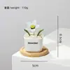 Adorno de artesanía en vidrio de Zibo, flor de nacimiento de diciembre, planta verde floral de vidrio artificial, decoración de escritorio, regalo creativo