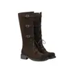 Botas Largas de Piel de Vaca para Mujer 2026 Otoño/Invierno Nuevo Estilo con Cordones Tubo Alto Botas de Jinete Punta Cuadrada Hebilla Botas Largas por Encima de la Rodilla