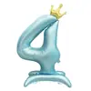 Globos de Corona de Pie de 42 pulgadas Transfronterizos en Rosa, Azul y Negro Números 0-9 para Decoraciones de Cumpleaños de Niños y Niñas al por Mayor
