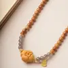 Pulseira Original DIY de Madeira de Pessegueiro, Caqui Símbolo de Boa Sorte, Acessórios Simples para Homens e Mulheres, Contas de Oração, Joias Colecionáveis, Atacado do Fabricante