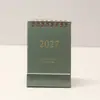 Calendário Planner 2027 Simples e Fresco Livro Calendário de Mesa com Estampagem Dourada Estilo Coreano Caderno de Mesa Criativo