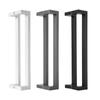 Acero Inoxidable Vidrio Puerta de Madera Manija Grande Negra Doble Curva Tubo Cuadrado Manija Hotel Estilo Chino Nuevo Manija de Puerta