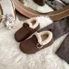 Zapatos nuevos con forro de felpa, zapatos estilo Birkenstock de punta cerrada, suela gruesa y cálidos, botas de nieve de moda estilo coreano 2026, zapatos de algodón de invierno