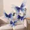 Simulação tridimensional semi-transparente gaze borboleta estilo fada jardim Monet corredor vitrine adereços cena de casamento decoração
