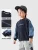 Sudadera para niño europeo derecho Invierno Más Terciopelo Top para bebé niño Engrosado Niños medianos y grandes Ropa infantil Ropa infantil cálida Ropa de invierno